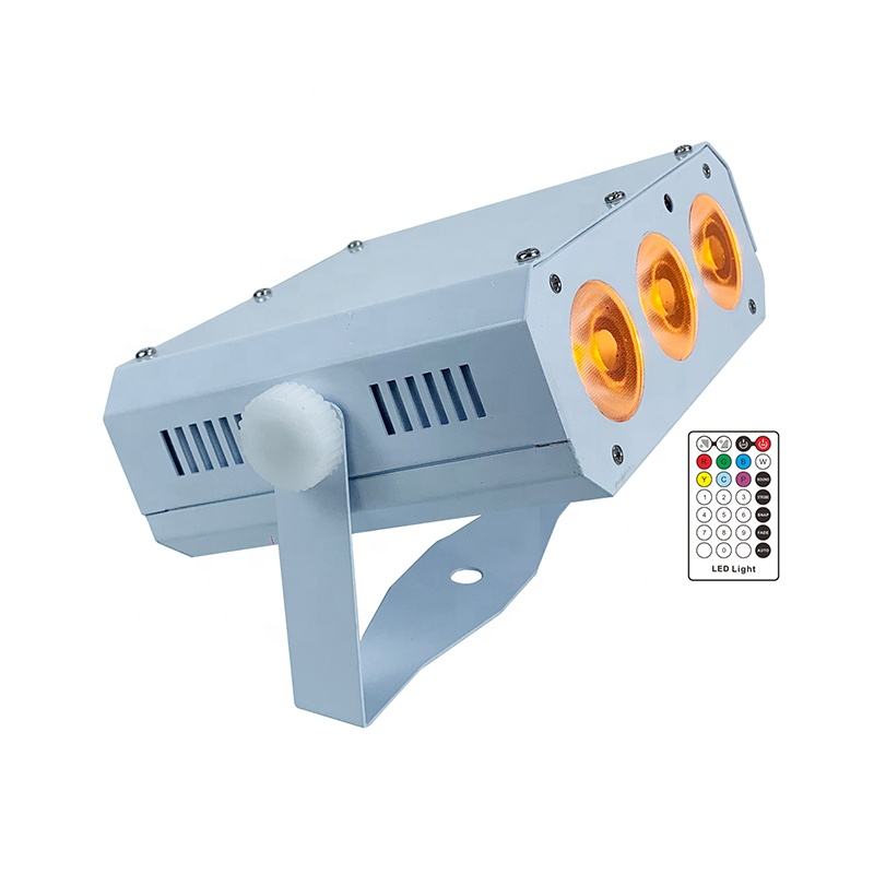 MQ-G110 3X18w 6IN1 rgbwa+uv stage lights powered led battery powered wireless dmx IR remote led par light